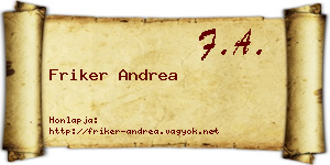 Friker Andrea névjegykártya